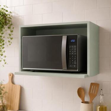 Imagem de Nicho para Microondas 100% MDF Iluminata Verde/Mint - Genialflex