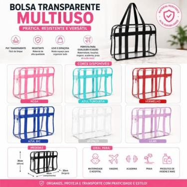 Imagem de Sacola Bolsa Jumbo Multiuso Cristal PVC 0,20mm com reforço EXTRA Alças