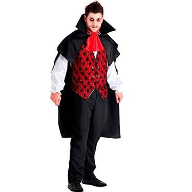 Imagem de Fantasia de Vampiro Adulto Twilight Luxo de Halloween Com Capa e Jabo G 46-48