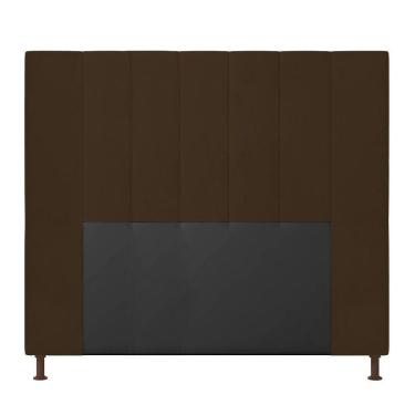 Imagem de Cabeceira Cama Box Casal 140cm Suede Marrom