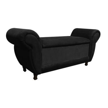 Imagem de Recamier com Baú Itália Suede Preto