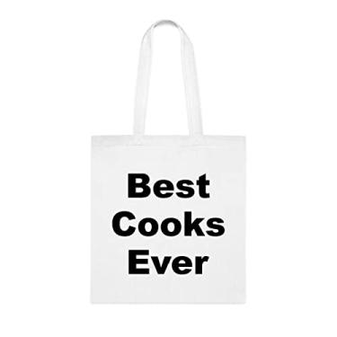 Imagem de Bolsa Cooks Tote Bag, Best Cooks Ever Bag, Cooks Presente, Presente para Cozinheiros, Bolsa de Ombro Cozinheiros, Bolsas Reutilizáveis, Ideia de Presente de Cesta de Aniversário, Branco