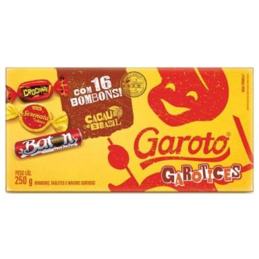 Imagem de Caixa Com 16 Bombons Tabletes Wafers Sortidos Da Garoto 250G