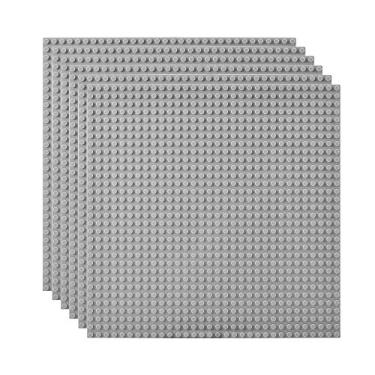 Imagem de Lekebaby Classic Baseplates Building Base Plates for Building Bricks 100% Compatible with Major Brands-Baseplate 10" x 10", Pack of 6, Grey