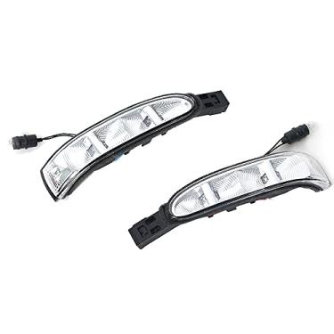 Imagem de JESYMBX 1 par de lâmpadas de aviso de seta para espelho esquerdo e direito (motorista e passageiro) para Mercedes Benz W164 X164 W164 ML GL300 R320 R350 R450 R500 1648200521 branco compatível