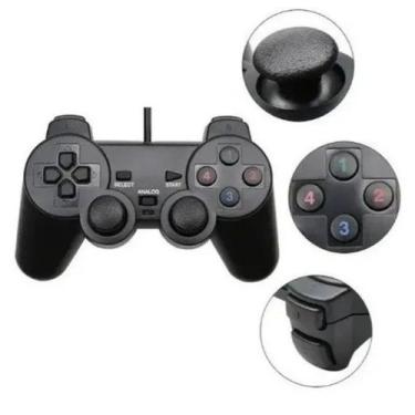 Imagem de Controle Manete Vídeogame Joystic Usb Dual Analógico Pc Ps2 - Online