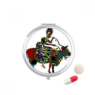 Imagem de Estojo de comprimidos de totem de molho de minoria chinesa, caixa de armazenamento de medicamentos, dispensador de recipiente