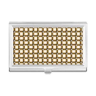 Imagem de Carteira de bolso marrom com porta-cartões de visita em tecido de malha de linho