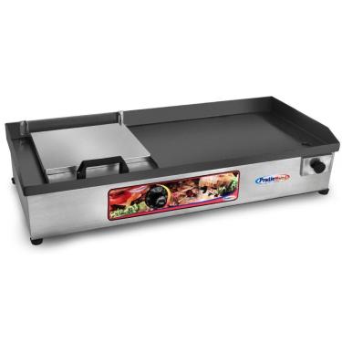 Imagem de Chapa de Lanche Elétrica Inox com Prensa 70x30cm 127v Pratic