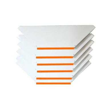 Imagem de Kit 6 Bandejas Para Gondola Canto SP 30 Branco Pe Laranja