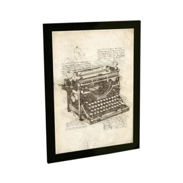 Imagem de Quadro Decorativo A4 Maquina De Escrever Projeto Retro Vintage