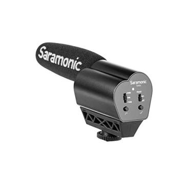 Imagem de Saramonic Microfone de vídeo condensador de espingarda super cardioide VMIC para câmeras DSLR, preto