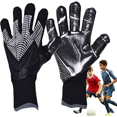 Imagem de Luvas de goleiro, luvas de futebol antiderrapantes para meninos adultos, luvas de goleiro, luvas de futebol de silicone com material antiderrapante para dar proteção para treinamento e jogo