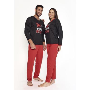Imagem de Kit 2 Pijamas  Adulto Inverno Manga Longa Masculino e Feminino Casal-Unissex