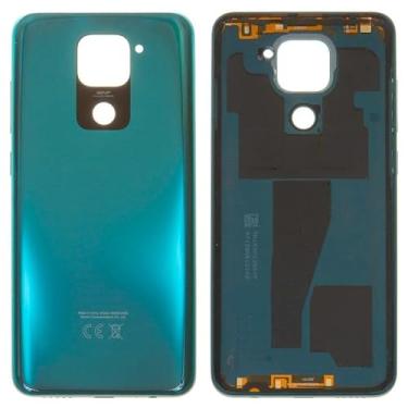 Imagem de Capa traseira da carcaça de substituição da tampa da bateria peças de reparo compatíveis com Xiaomi Redmi Note 9, (verde, com botão lateral, M2003J15SC, M2003J15SG, M2003J15SS)