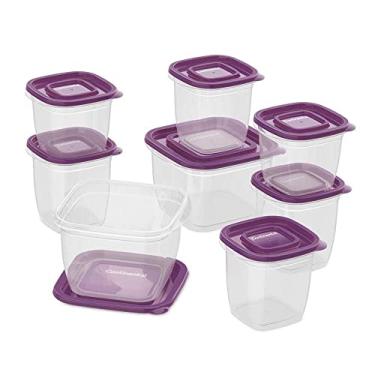 Imagem de Kit Potes de Plástico Continental - Lilás 8 unidades