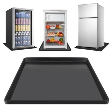 Imagem de Mini tapete de geladeira para carpete, 61 cm x 61 cm x 2 cm, protetor de piso de geladeira, tapete de silicone com borda elevada, protetores de roupa para lavadora e secadora, tapete de gotejamento AC