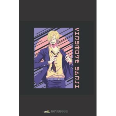 Imagem de Caderno Vinsmôke Sanji YA9015: volta às aulas, diário, anotações, caderno pautado largo para crianças, desenho ou escrita, capa marmorizada, 15 x 23 cm, 120 páginas