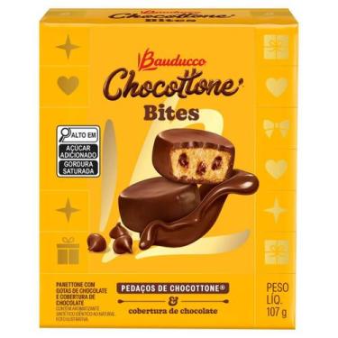 Imagem de Pedaços De Panettone Cobertura Chocolate Ao Leite Bauducco Bites 107G