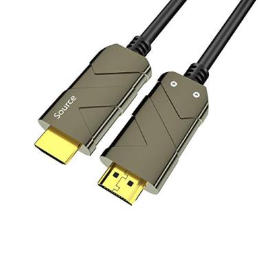 Imagem de Cabo HDMI óptico de fibra 8K, Fibra BIFALE HDMI 2.1, suporte de cabo 8K @ 60Hz, 4K @ 120Hz, 48Gbps, Dynamic HDR 10, eARC, HDCP2.2, 4:4: 4, compatível com Apple TV, Switch, Roku, projetor, Dourado, 33FT