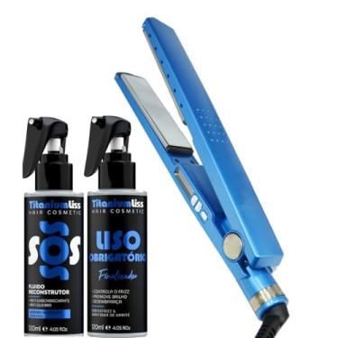Imagem de Prancha Chapinha Nano Titanium + 2 Fluidos Protetor Termico SOS 21 Beneficios Titanium Liss + Fluido Liso Obrigatório Titanium Liss