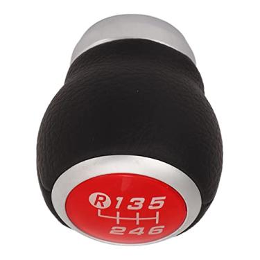 Imagem de Cabeça do Botão de Mudança de Marcha do Carro de 6 Velocidades Substituição Automática da Alça de Mudança de Marcha para Manopla de Mudança Preta (Vermelho)