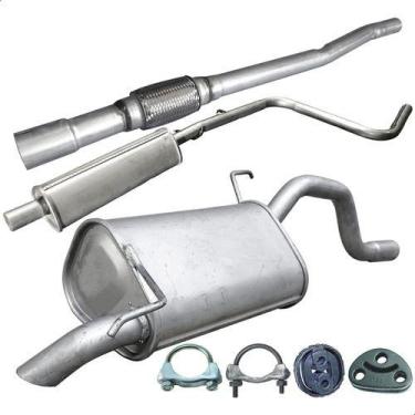 Imagem de Kit Escapamento Tubo+ Abafador + Traseiro Palio 1.4 8v 12 14 - ScapJá
