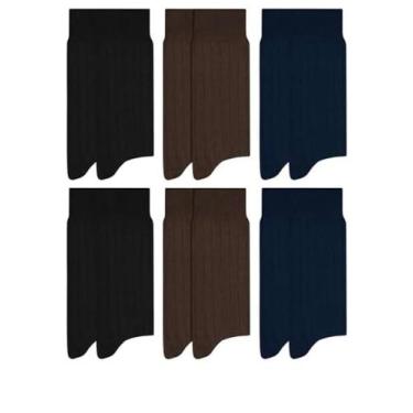 Imagem de Meia Trifil Cano Alto Social c/ 3 pares Masculina t07001, 1 pretas, 1 