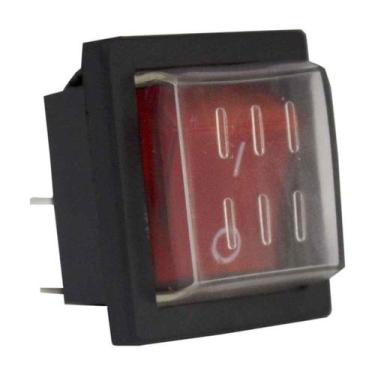 Imagem de Botão Chave Selada Liga/desliga RS-201 1C R Vermelho Metaltex, Vermelh