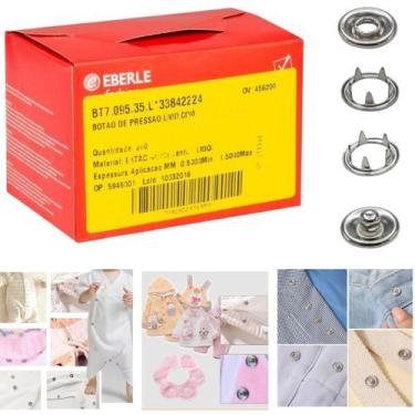 Imagem de Botão De Pressão Metal Roupa Bebê Tam 35 Niquelado 200 Pçs - Eberle