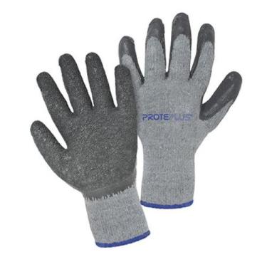 Imagem de Luva Tricotada Látex Corrugado Proteplus Cinza - 10/XG