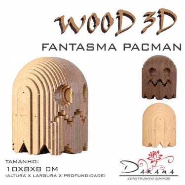 Imagem de Cabeça 3D Fantasma Pacman Ghost Decoração Ornamento Enfeite - Indústri