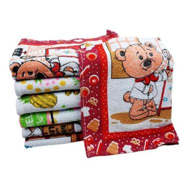 Imagem de Pano de Copa Prato Estampado Felpudo 41x64 Cm - Kit 10 - Encanto, 41cm