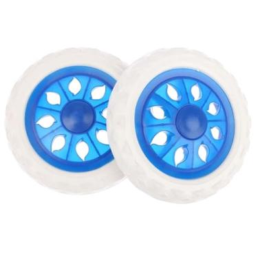 Imagem de Kokiya Rodas de espuma de borracha de 2 peças, roda dobrável de carrinho de compras, rodízio de carrinho, rodízio de carrinho de compras, azul