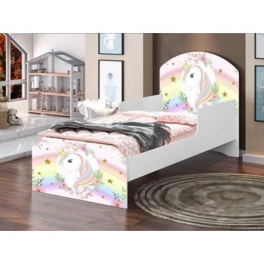 Imagem de Mini Cama Juvenil Infantil Adesivada 100% Mdf - Unicornio - Aqui Movei