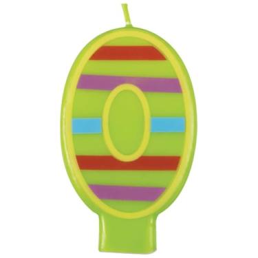 Imagem de Vela decorativa listrada número 0