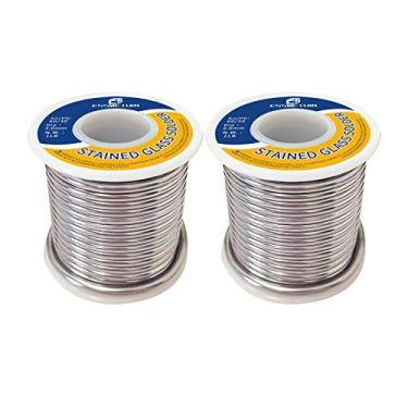 Imagem de Essmetuin Solda 60/40 para solda de vitrais, 183 ℃ ponto de derretimento, diâmetro 3,0 mm (0,12 cm), solda sólida sem fluxo (900 kg)