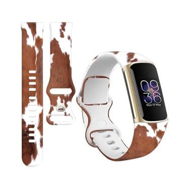 Imagem de BOSPFJG Pulseiras esportivas compatíveis com Charge 6/Charge 5 para mulheres e homens, pulseiras de substituição macias à prova d'água para rastreador de fitness Charge Advanced (couro de vaca marrom