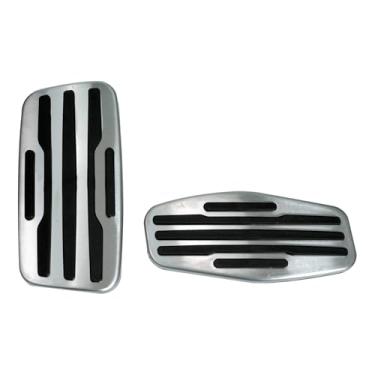 Imagem de ninawesome Capa de pedal de acelerador de freio de aço sem broca compatível com Chevy Silverado 1500 2500 3500 2020-2024 G M C Yukon Sierra 2021-2024 Peças interiores de tapete antiderrapante