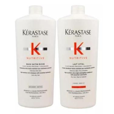 Imagem de Kit Nutritive Satin Riche Shampoo+ Cond Lait Vital 1Litro - Loréal Pro
