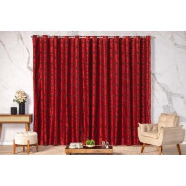 Imagem de Cortina Blackout 3,00m x 2,70m Estampada Floral Janela Corta Luz com I