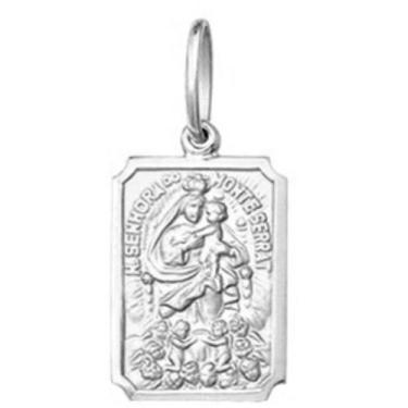 Imagem de Pingente Pequeno 1.1cm Modelo Quadrado Santos Ouro Branco 18k ( 29 San