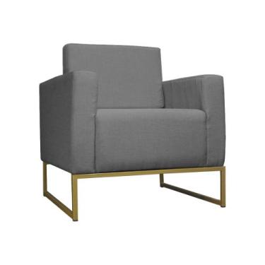 Imagem de Poltrona Decorativa Leticia Slim Base Metal belo tok - Suede Cinza