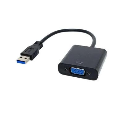 Imagem de Cabo Adaptador Conversor USB 3.0 P/VGA Fêmea - PONTO DO NERD