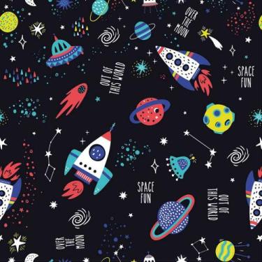 Imagem de Papel De Parede Temático Espaço Sideral Baby - 1,50x0,50m - DEKAL DECO