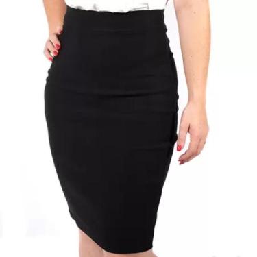 Imagem de Saia midi lapis bengaline lapis plus size moda evangelica feminina - K