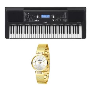 Imagem de Kit Teclado Yamaha Arranjador PSR E373  e Relógio Dk11236-1