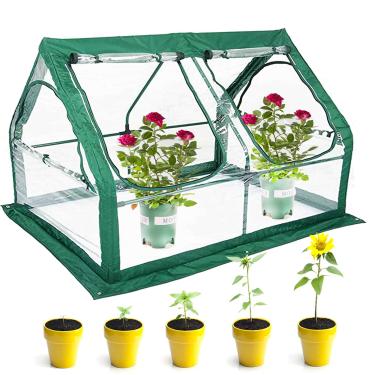 Imagem de Estufa portátil para cama de jardim e jardinagem casa de flores e plantas com cobertura de PVC para proteger plantas de geadas frias, pássaros e insetos