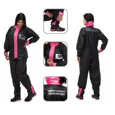 Imagem de Capa de Chuva Para Motoqueiro Feminina Pvc Impermeavel Pantaneiro P