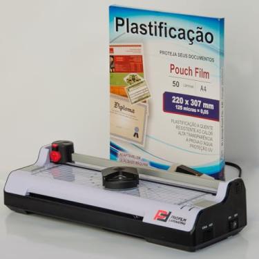Imagem de Plastificadora 3x1 220v + 50 Plásticos para Plastificação A4 0,05 125 micras